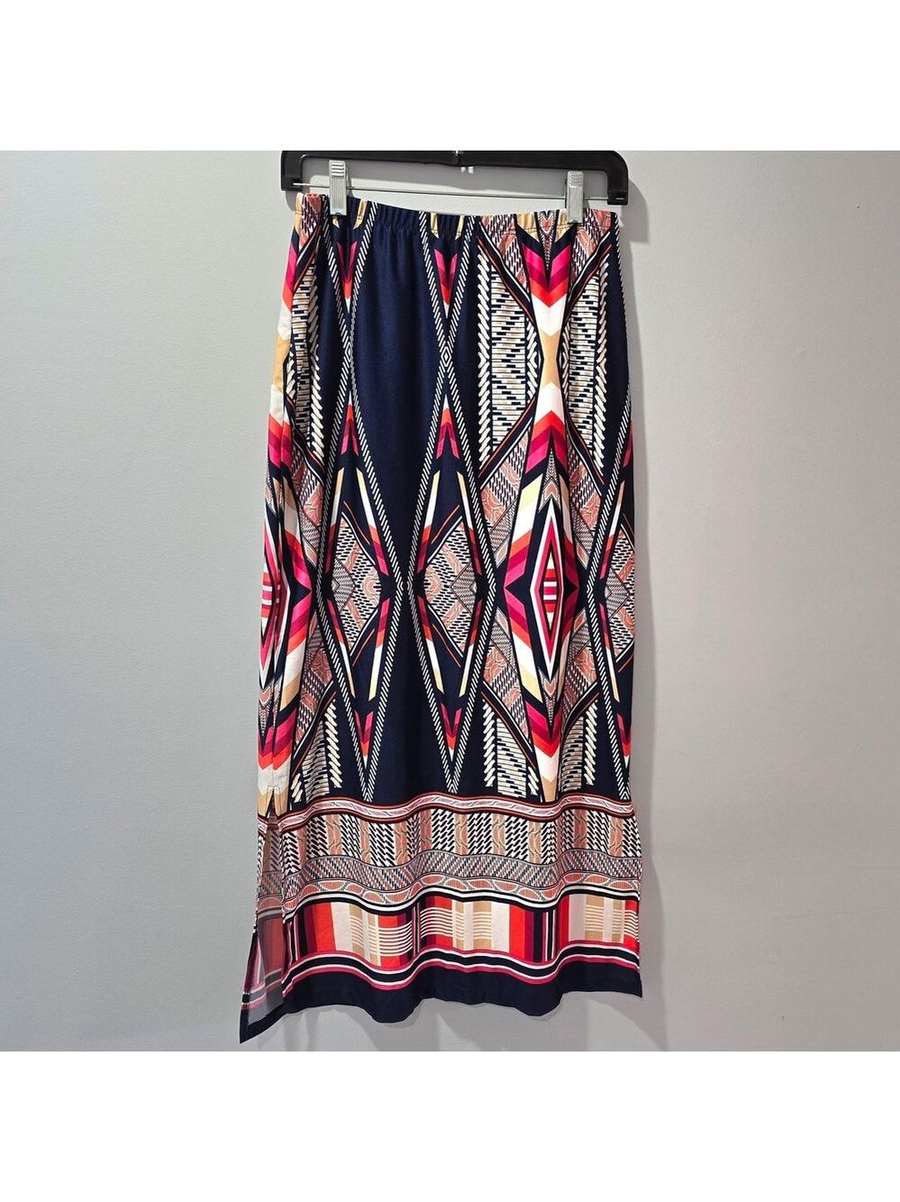 Melissa Paige Women's Geometric Patterned Multicolor Skirt Size M Petite